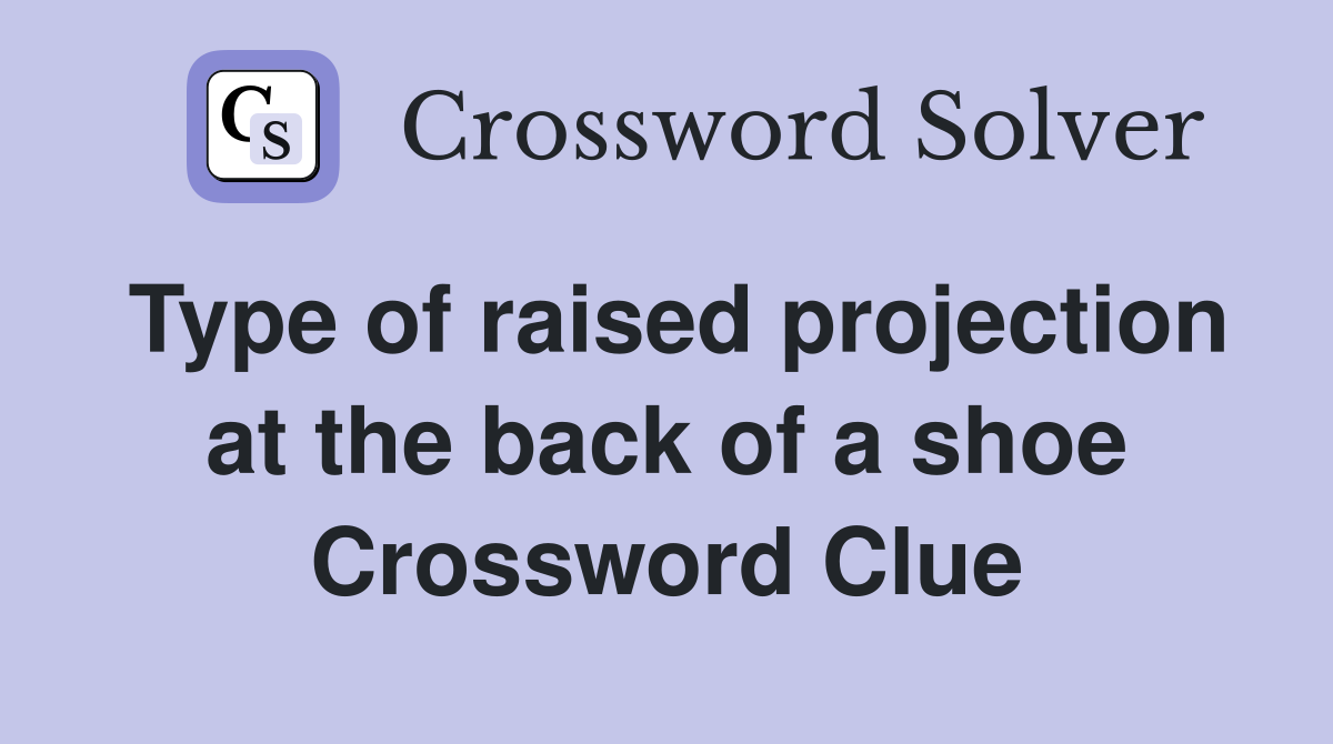 Type of raised projection at the back of a shoe Crossword Clue