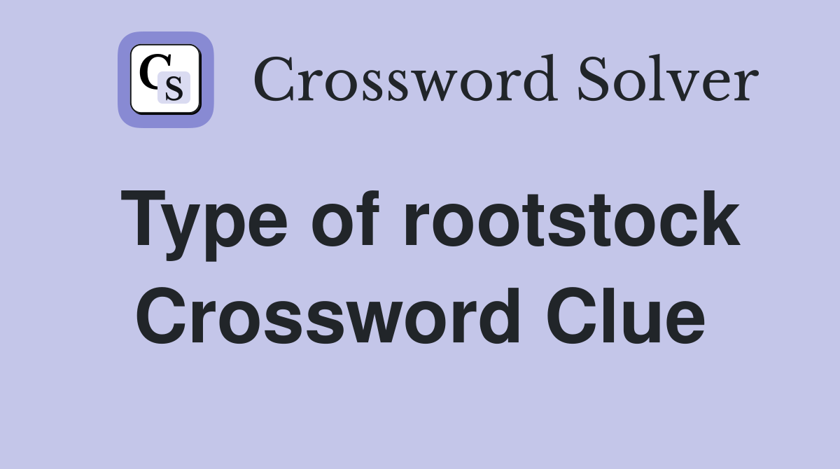 Type of rootstock Crossword Clue