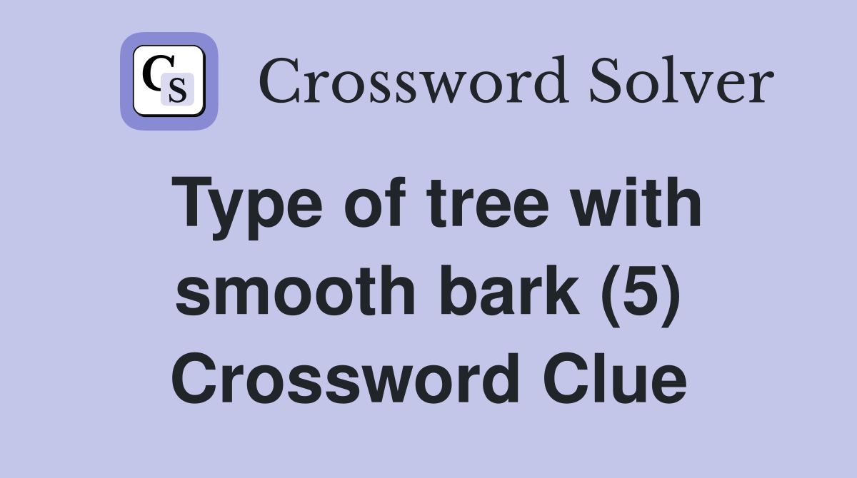 Type of tree with smooth bark (5) Crossword Clue