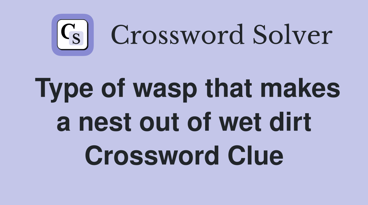 Type of wasp that makes a nest out of wet dirt Crossword Clue