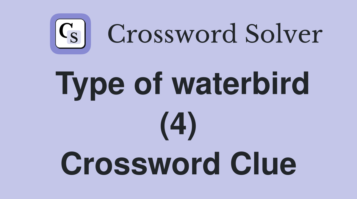 Type of waterbird (4) Crossword Clue