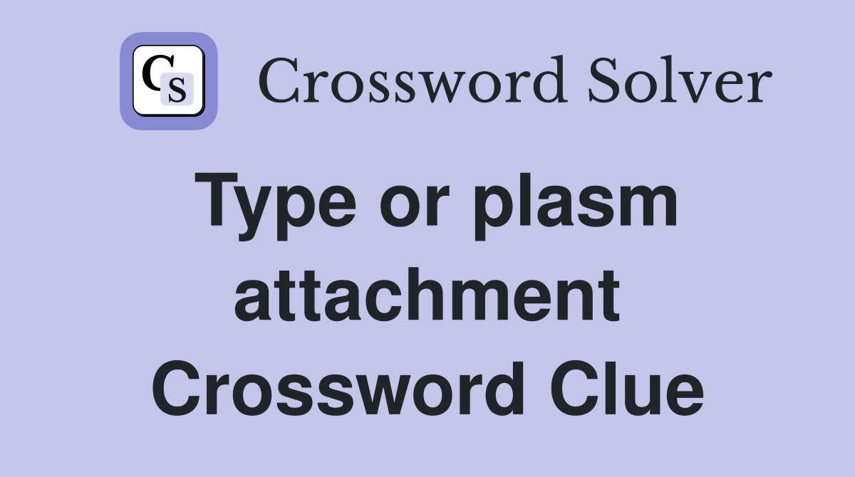 Type or plasm attachment Crossword Clue