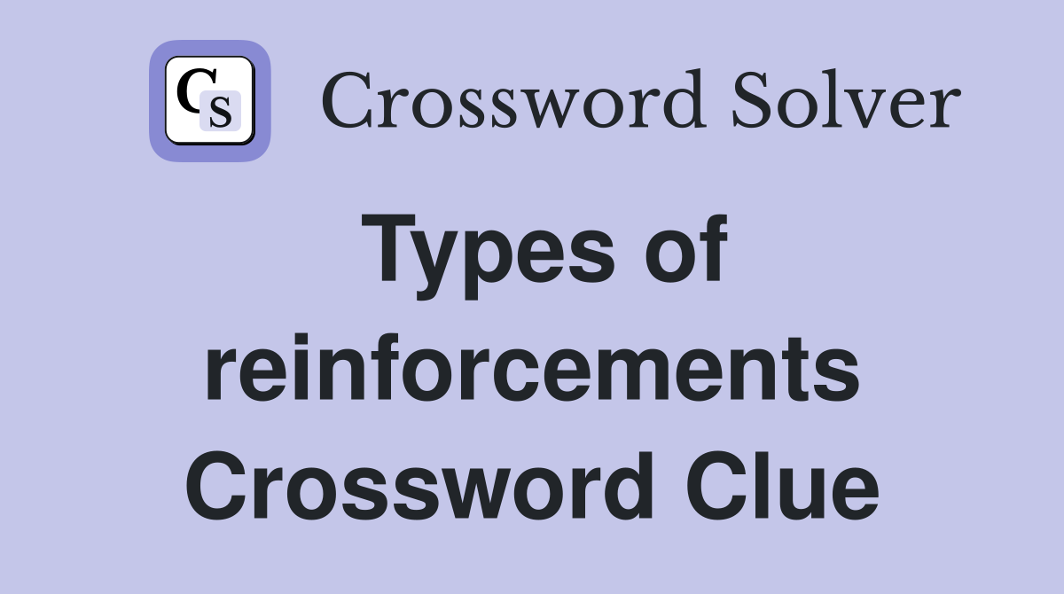 Types of reinforcements Crossword Clue