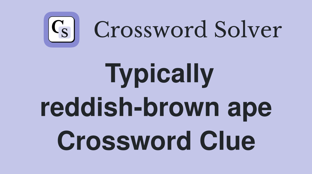 Typically reddish-brown ape Crossword Clue