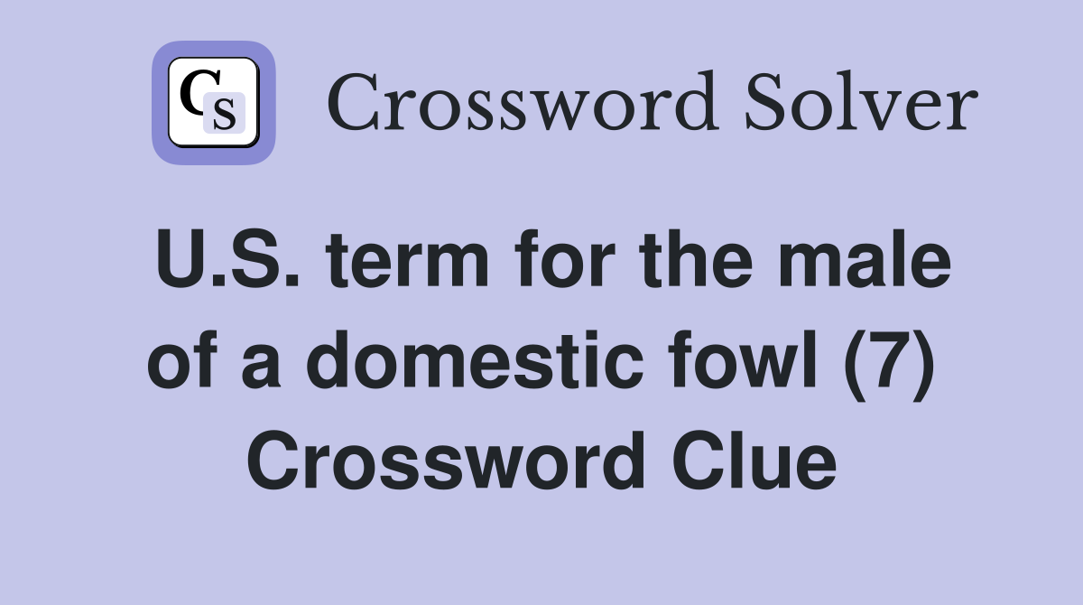 U.S. term for the male of a domestic fowl (7) Crossword Clue