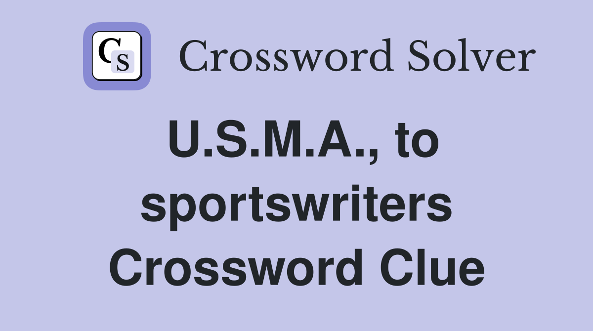 U.S.M.A., to sportswriters Crossword Clue
