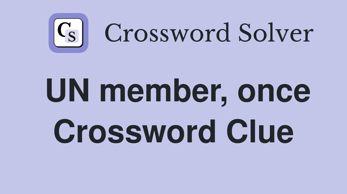 UN member, once Crossword Clue