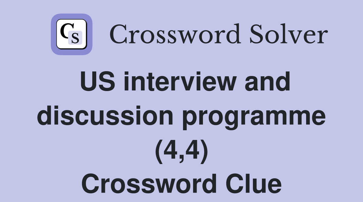 US interview and discussion programme (4,4) Crossword Clue