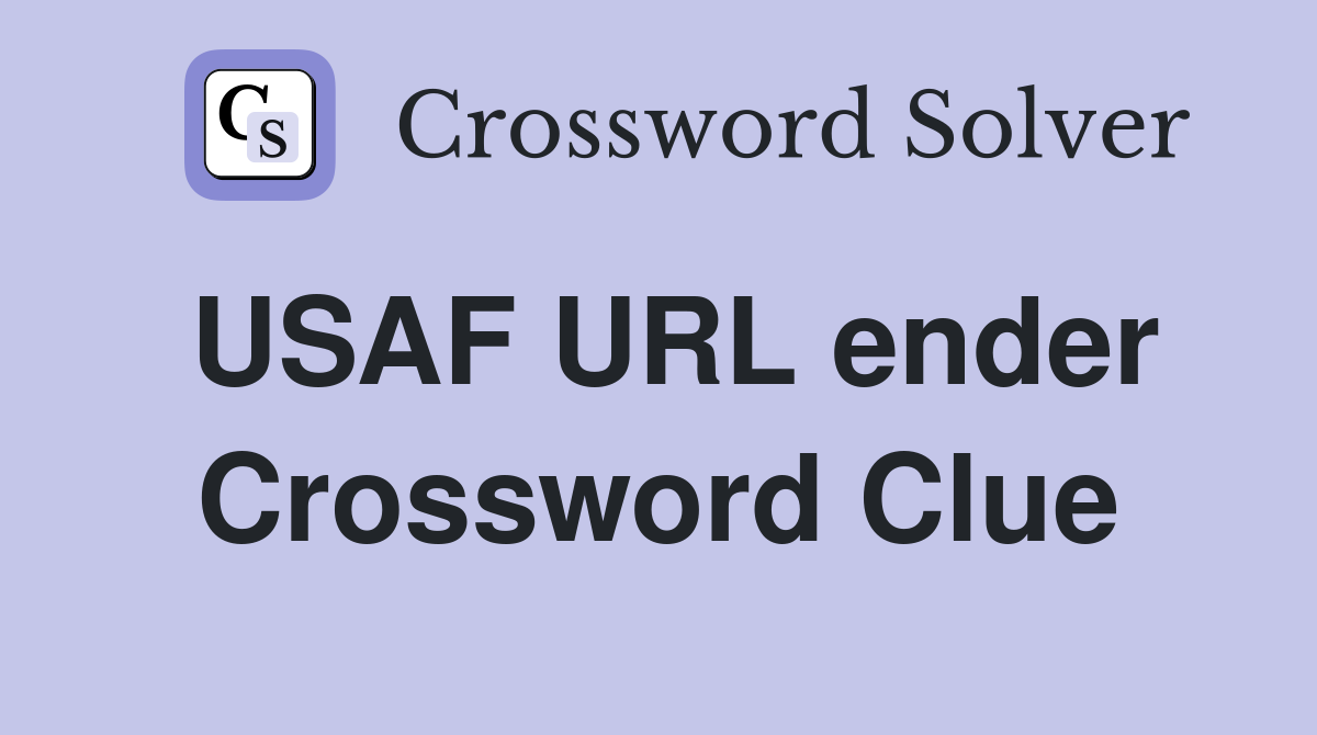 USAF URL ender Crossword Clue