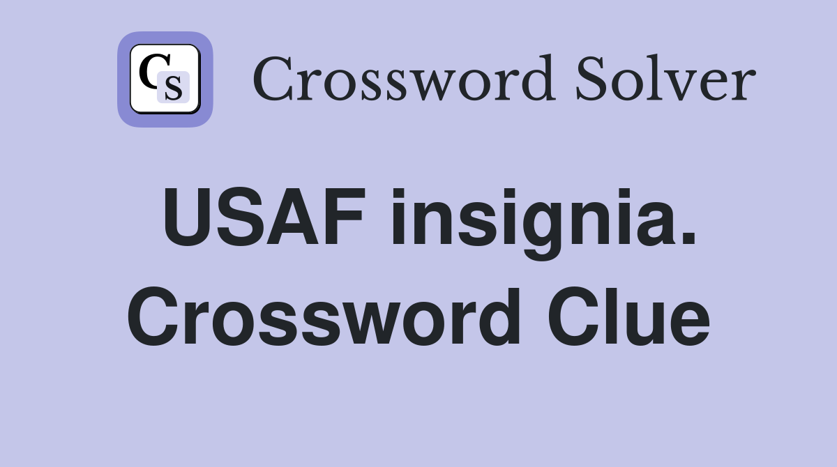 USAF insignia. Crossword Clue
