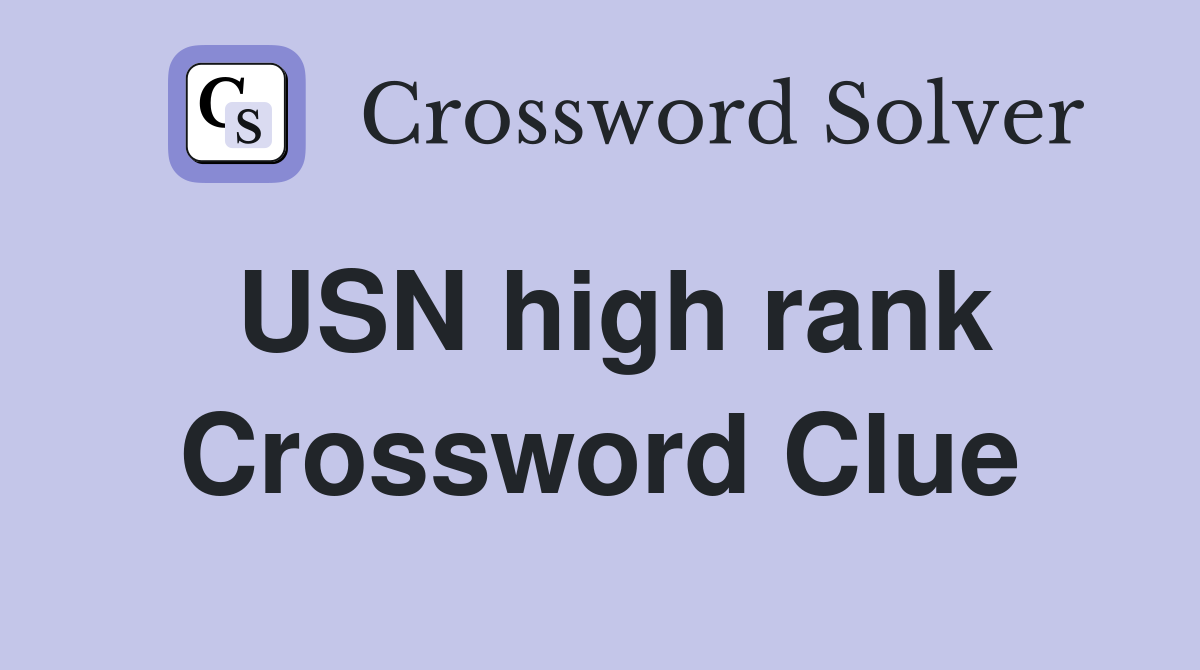 USN high rank Crossword Clue