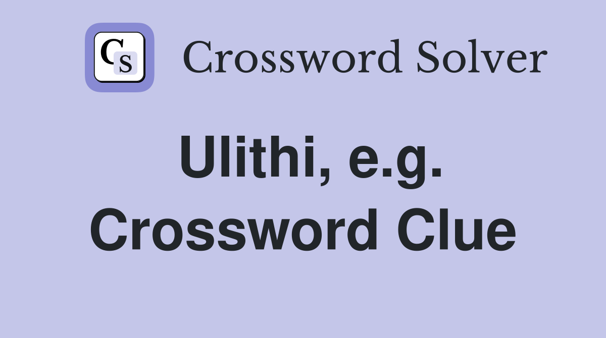 Ulithi, e.g. Crossword Clue