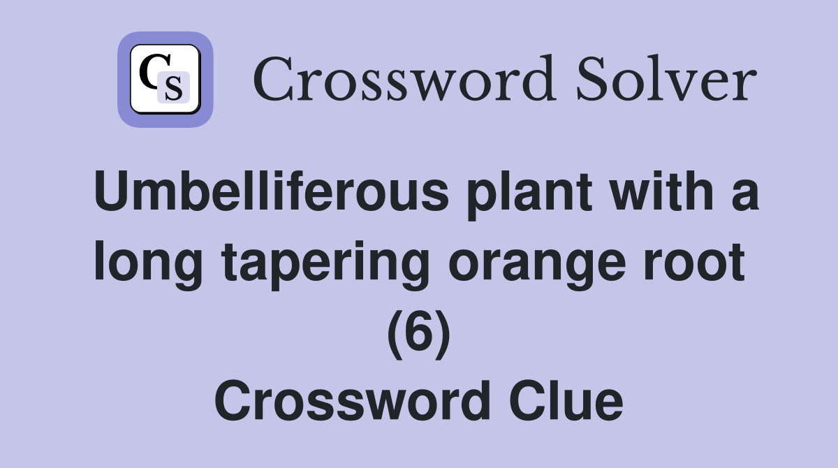 Umbelliferous plant with a long tapering orange root (6) Crossword Clue