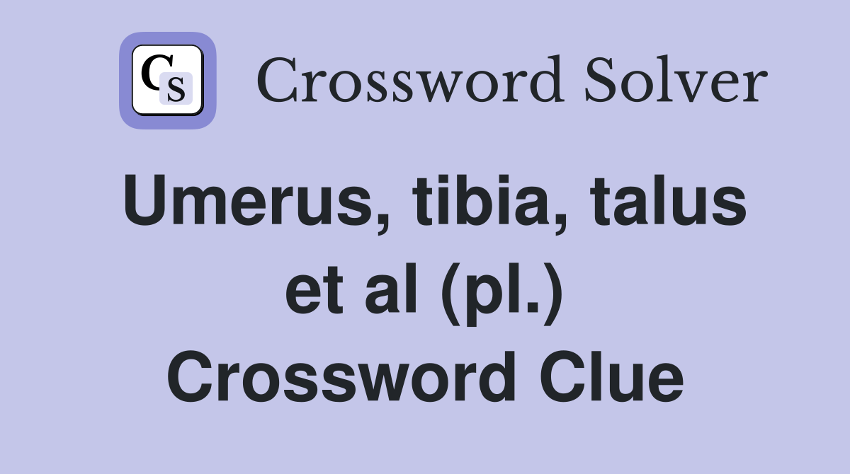 Umerus, tibia, talus et al (pl.) Crossword Clue