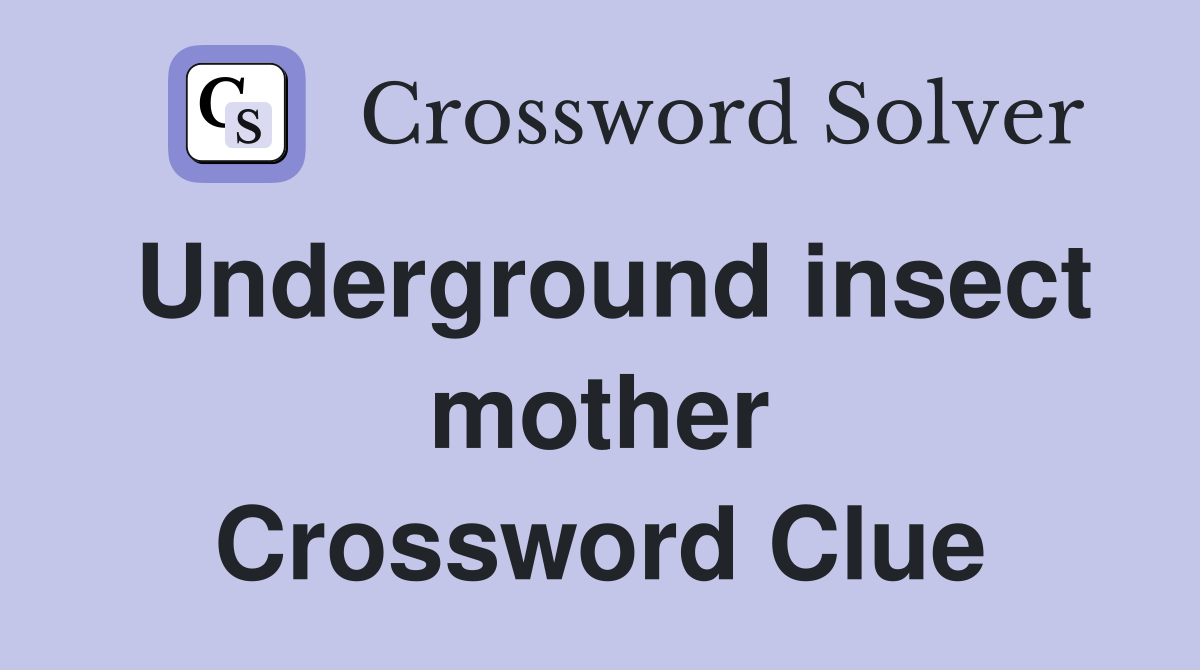 Underground insect mother Crossword Clue