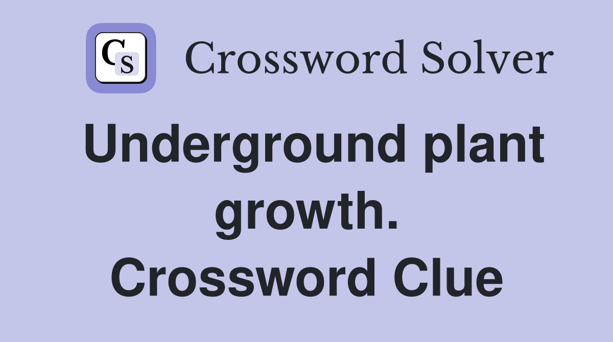 Underground plant growth. Crossword Clue