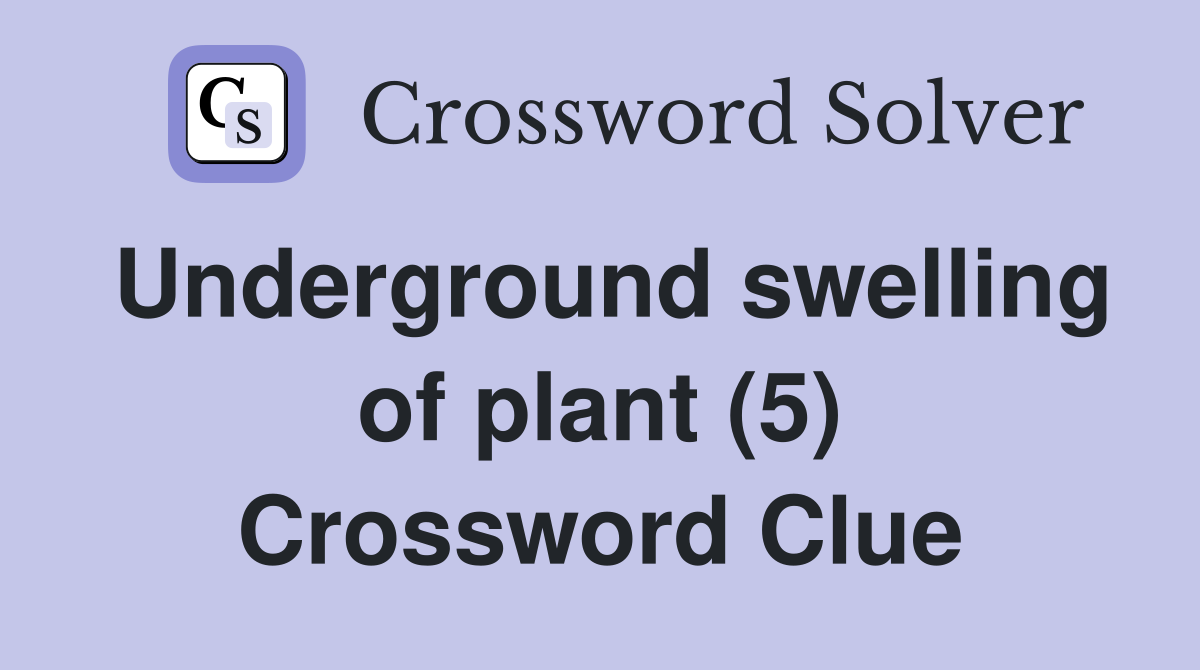 Underground swelling of plant (5) Crossword Clue