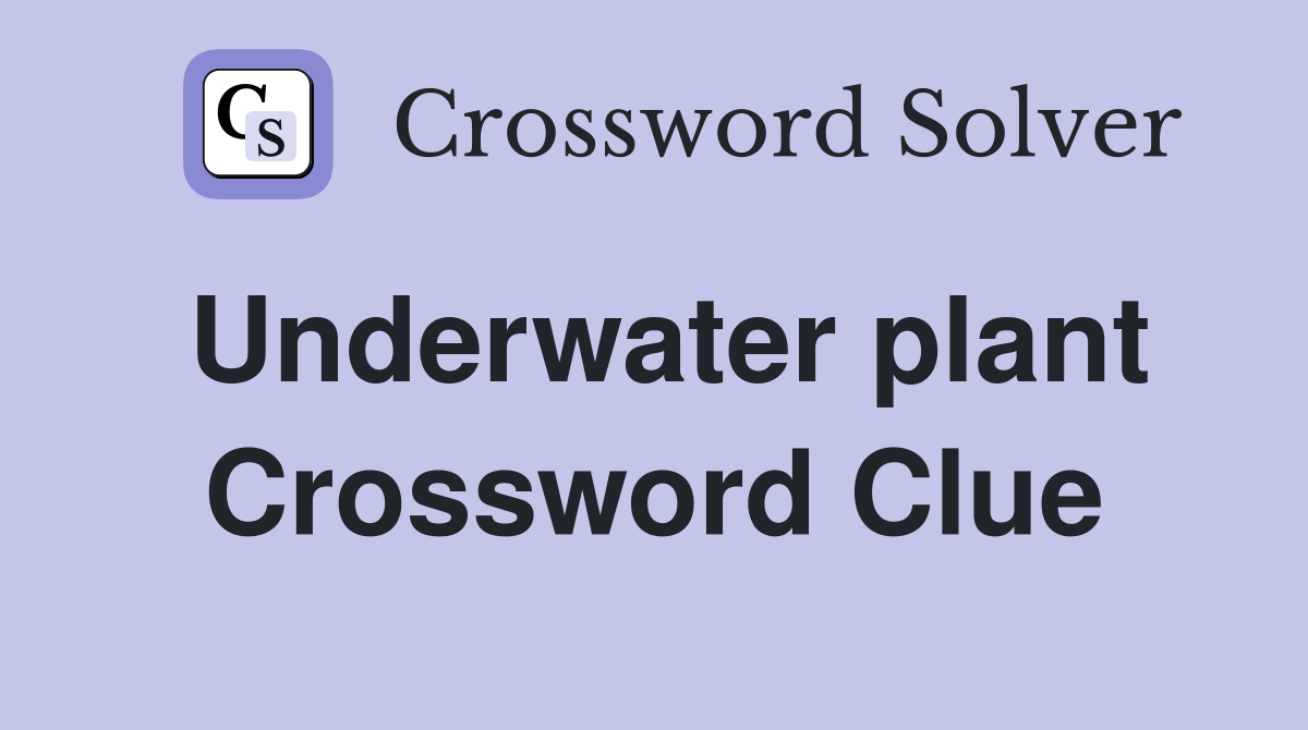 Underwater plant Crossword Clue