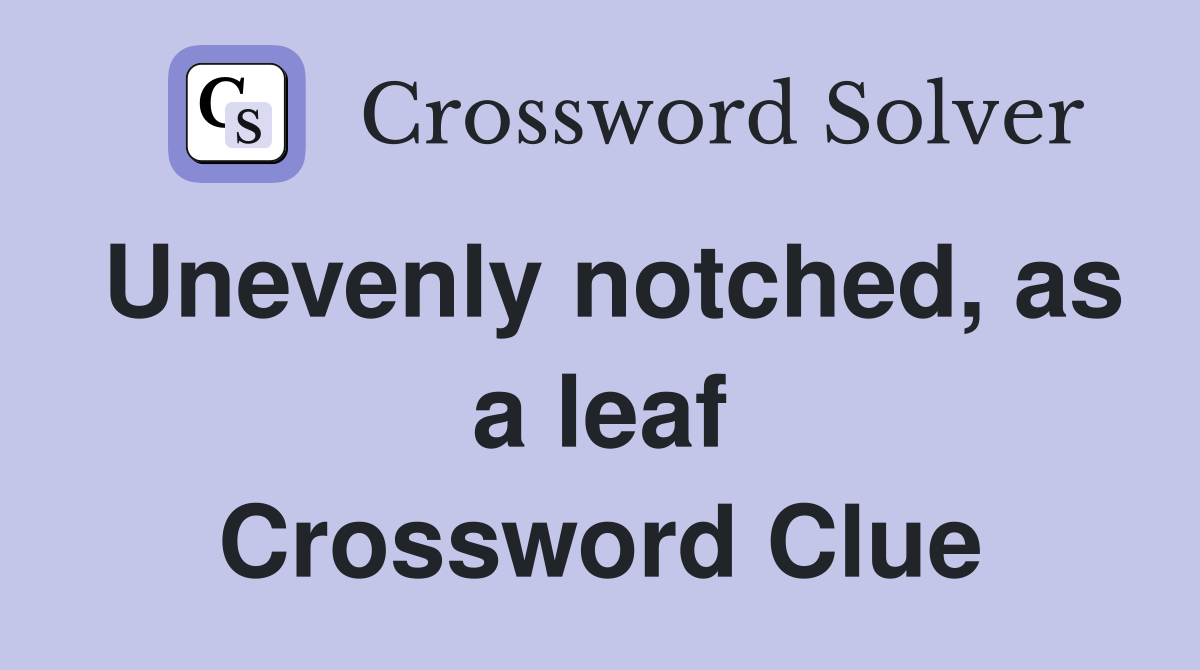 Unevenly notched, as a leaf Crossword Clue