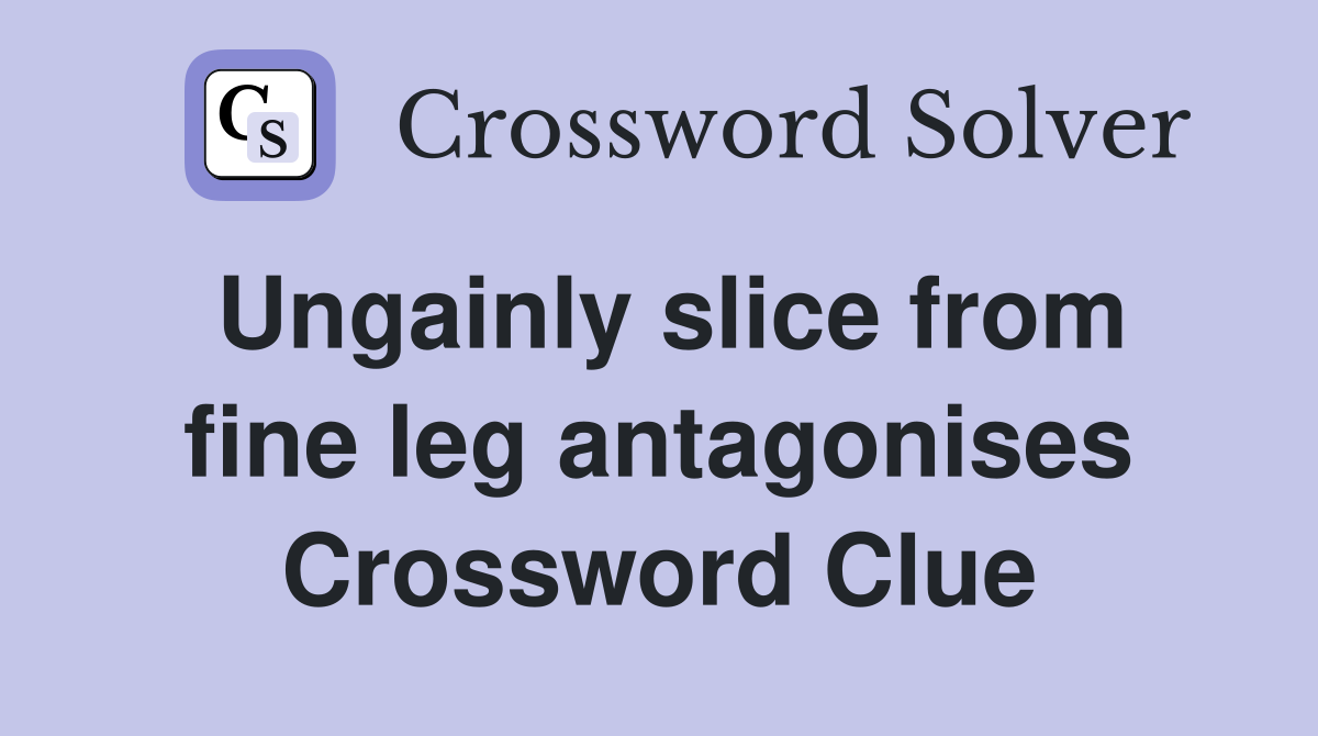 Ungainly slice from fine leg antagonises Crossword Clue