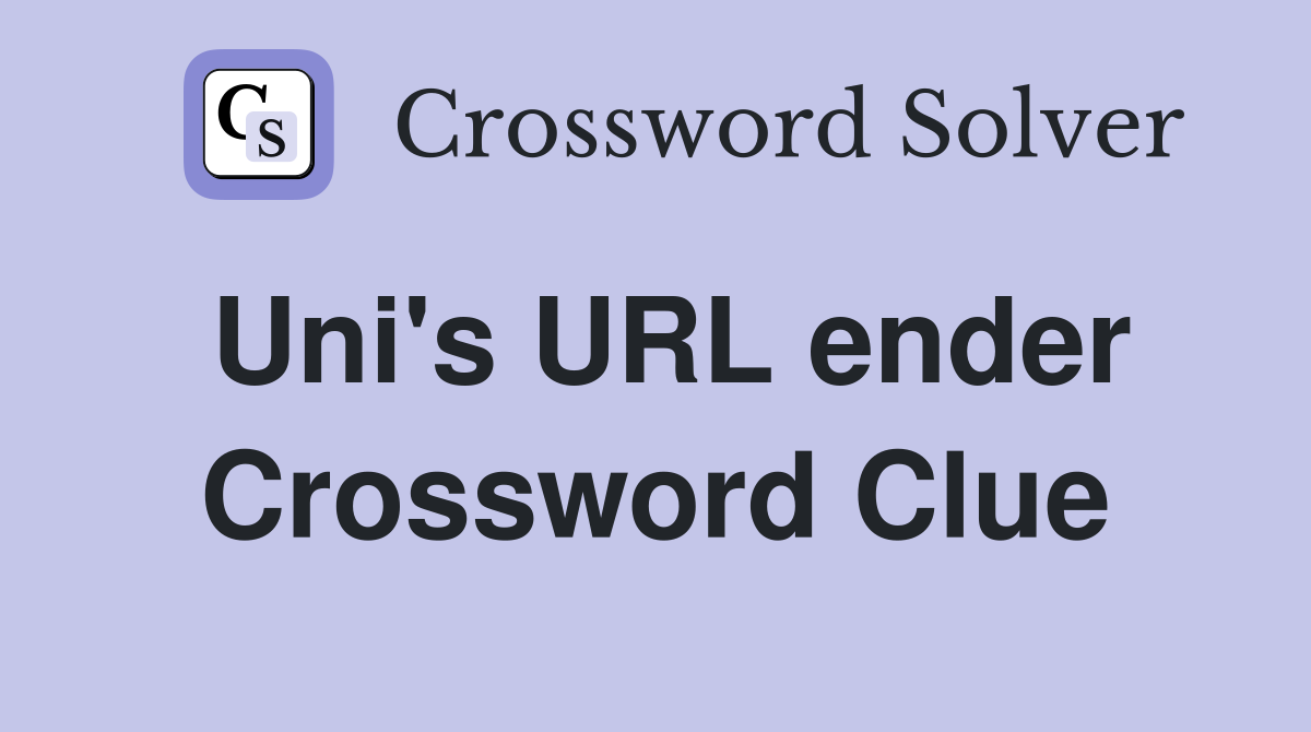 Uni's URL ender Crossword Clue