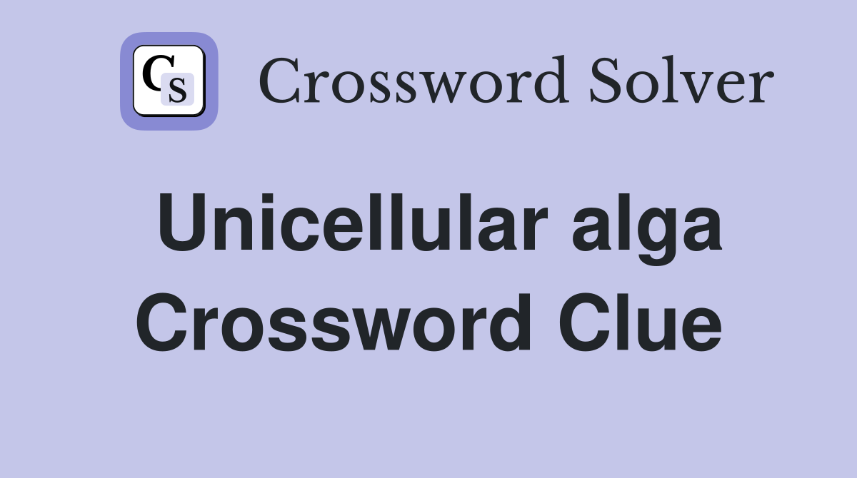 Unicellular alga Crossword Clue