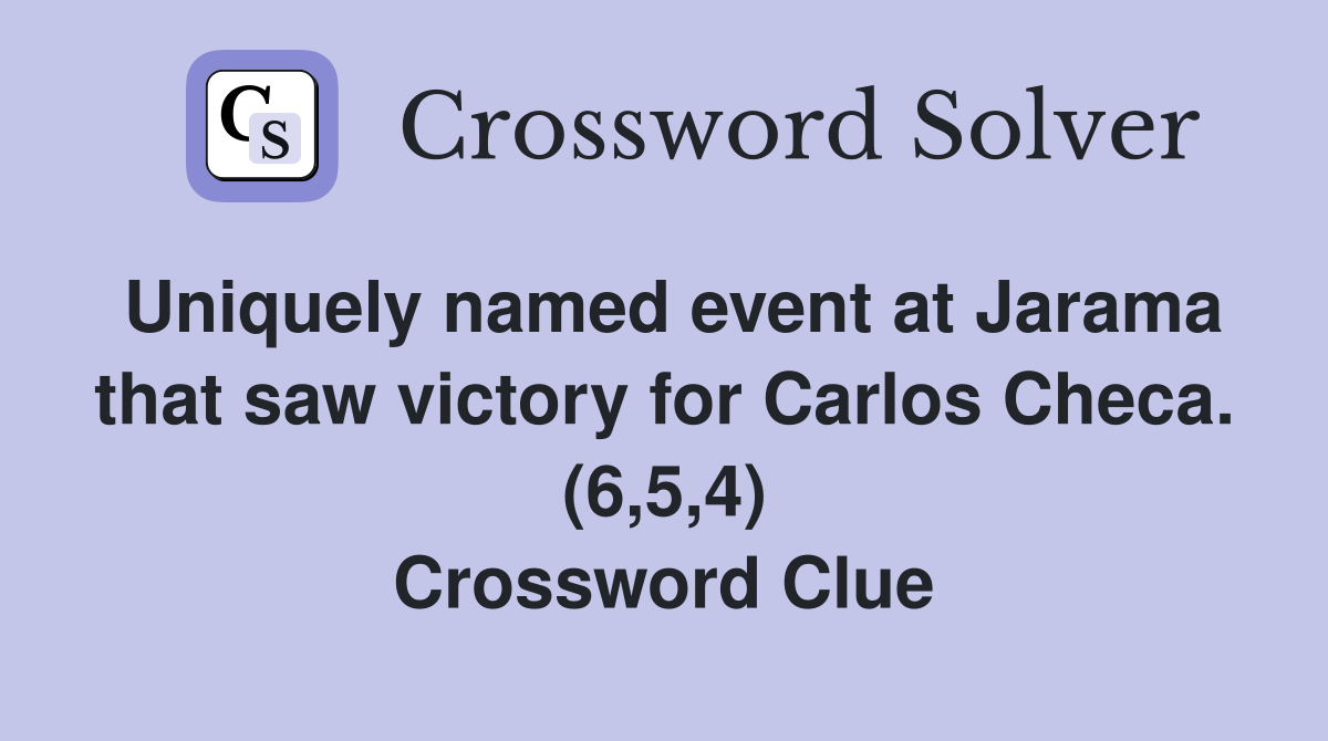 Uniquely named event at Jarama that saw victory for Carlos Checa. (6,5,4) Crossword Clue