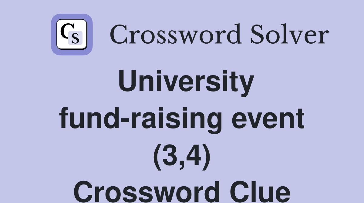 University fund-raising event (3,4) Crossword Clue