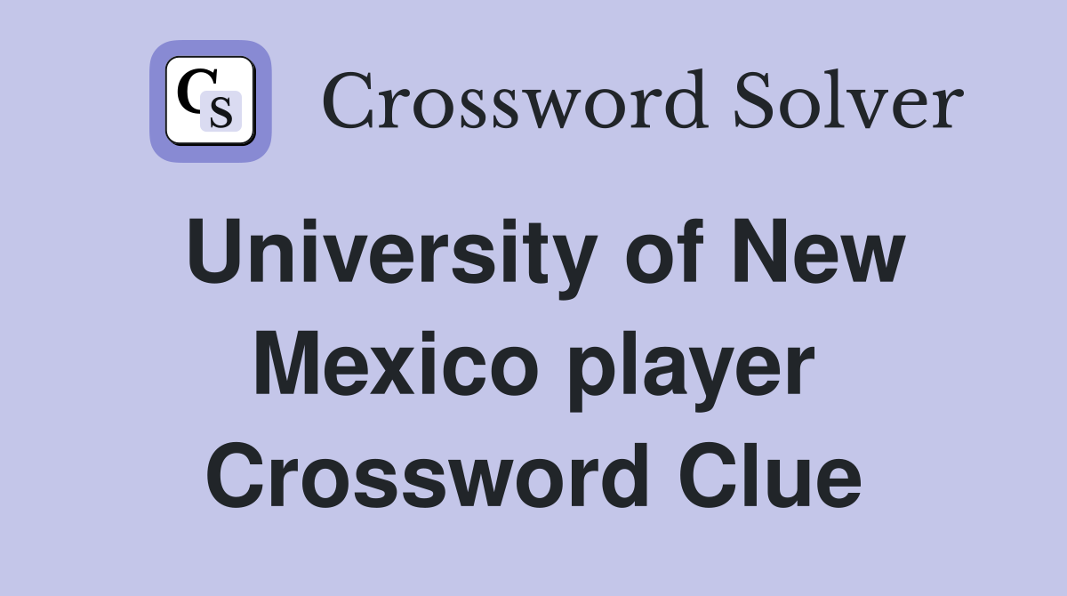 University of New Mexico player Crossword Clue