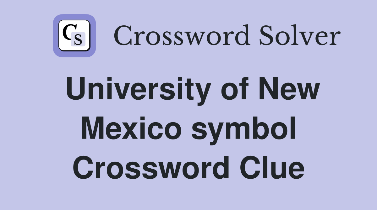 University of New Mexico symbol Crossword Clue