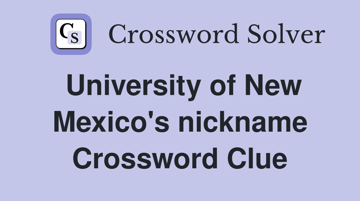 University of New Mexico's nickname Crossword Clue