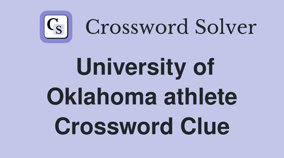 University of Oklahoma athlete Crossword Clue