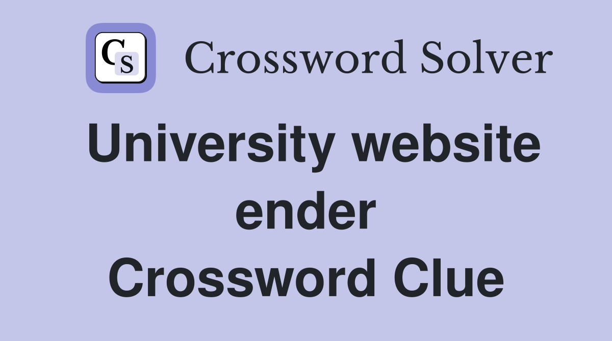 University website ender Crossword Clue