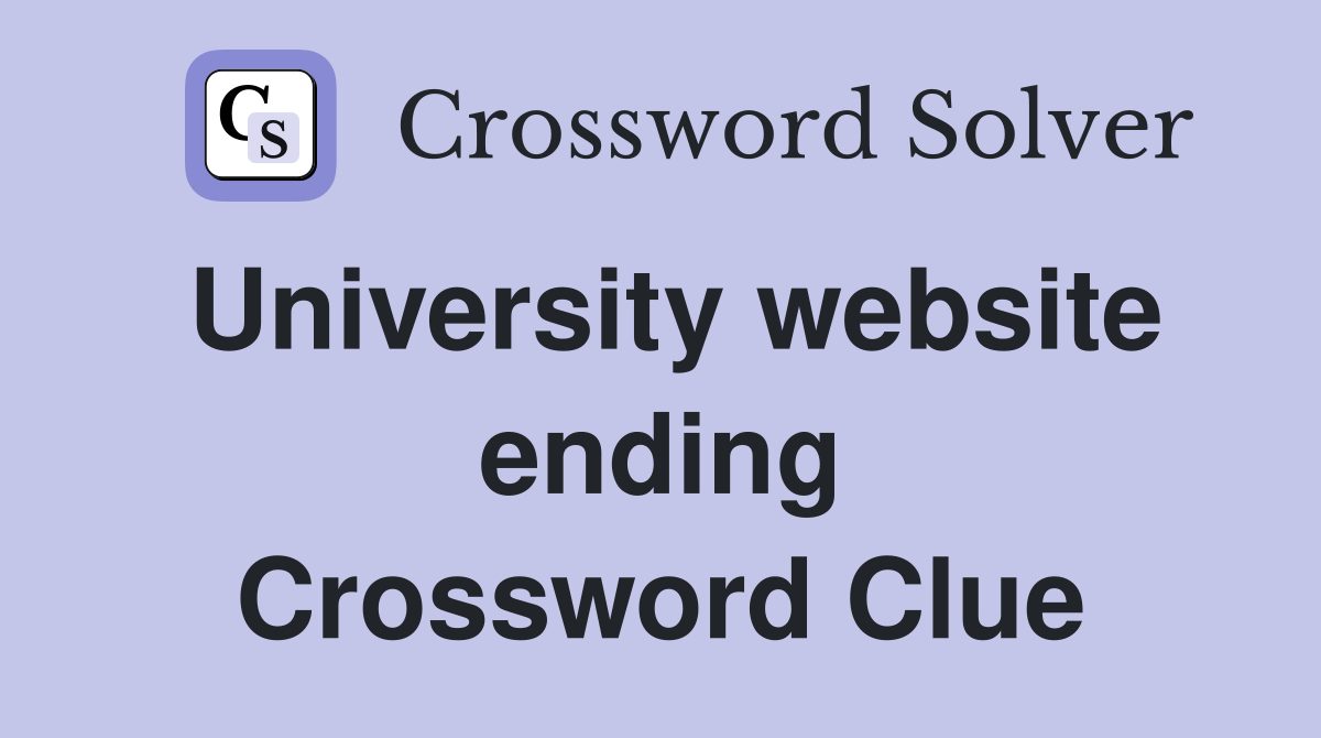 University website ending Crossword Clue