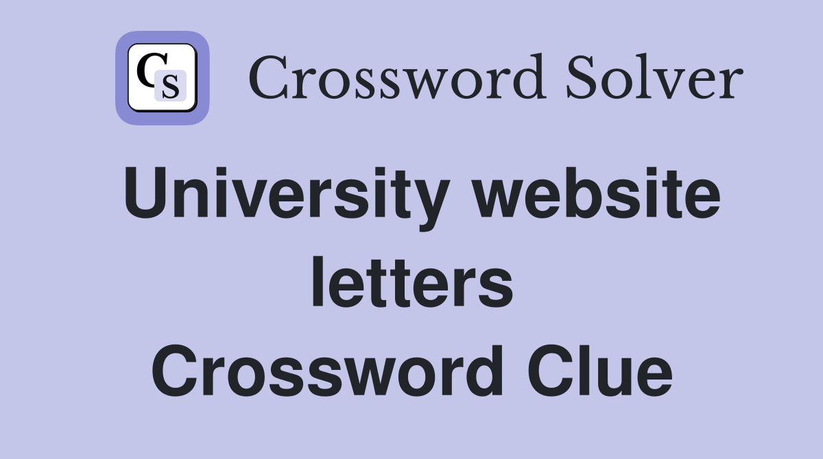 University website letters Crossword Clue
