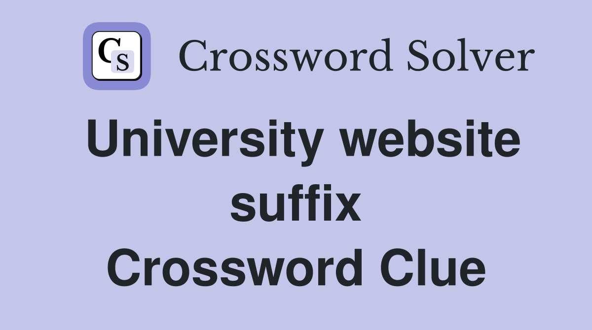 University website suffix Crossword Clue