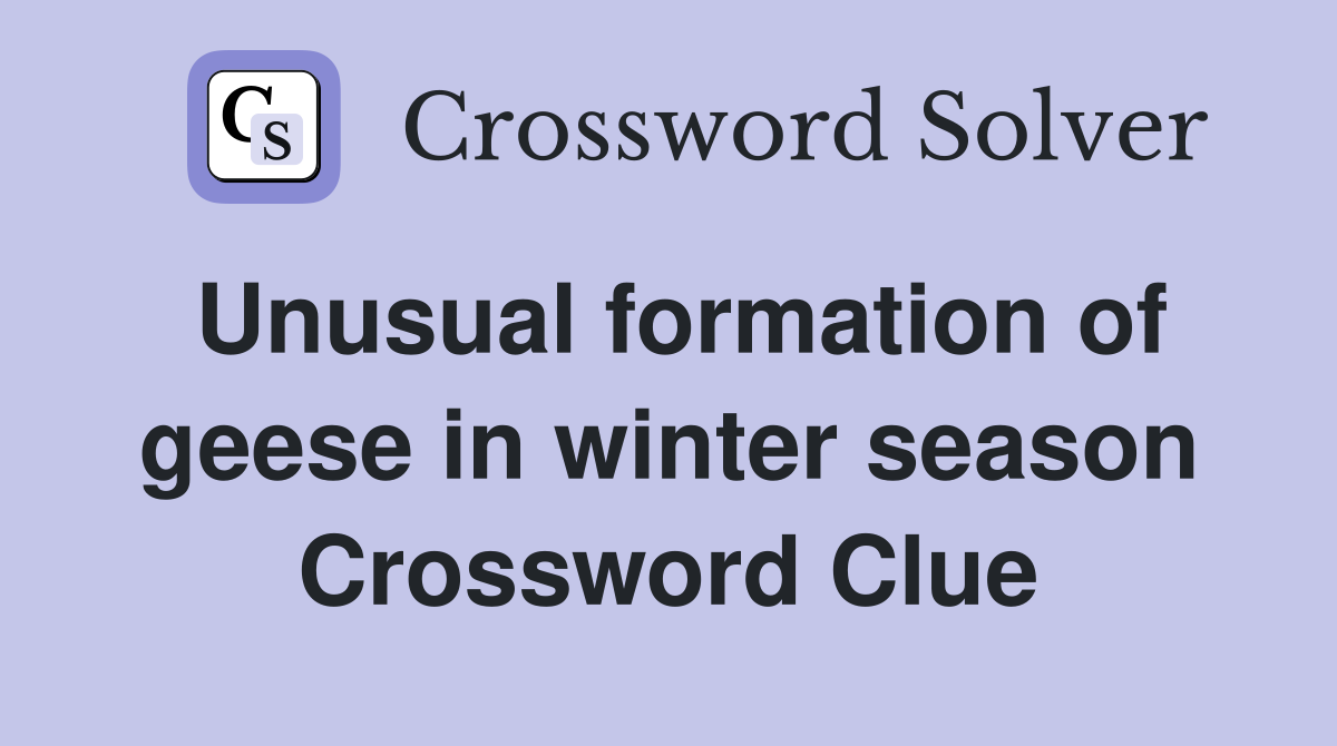 Unusual formation of geese in winter season Crossword Clue