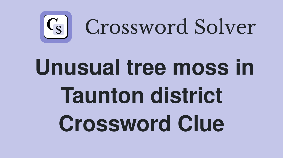 Unusual tree moss in Taunton district Crossword Clue