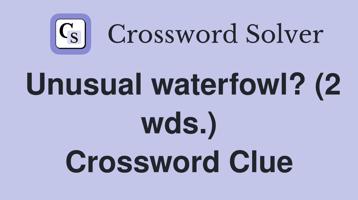 Unusual waterfowl? (2 wds.) Crossword Clue