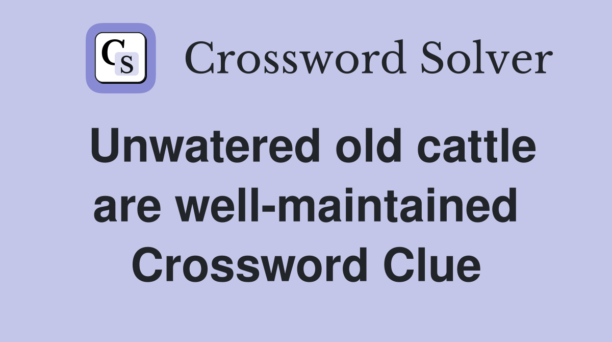 Unwatered old cattle are well-maintained Crossword Clue