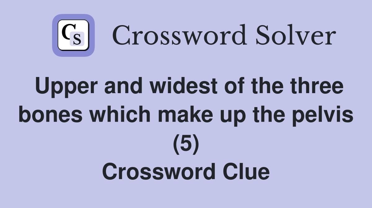 Upper and widest of the three bones which make up the pelvis (5) Crossword Clue