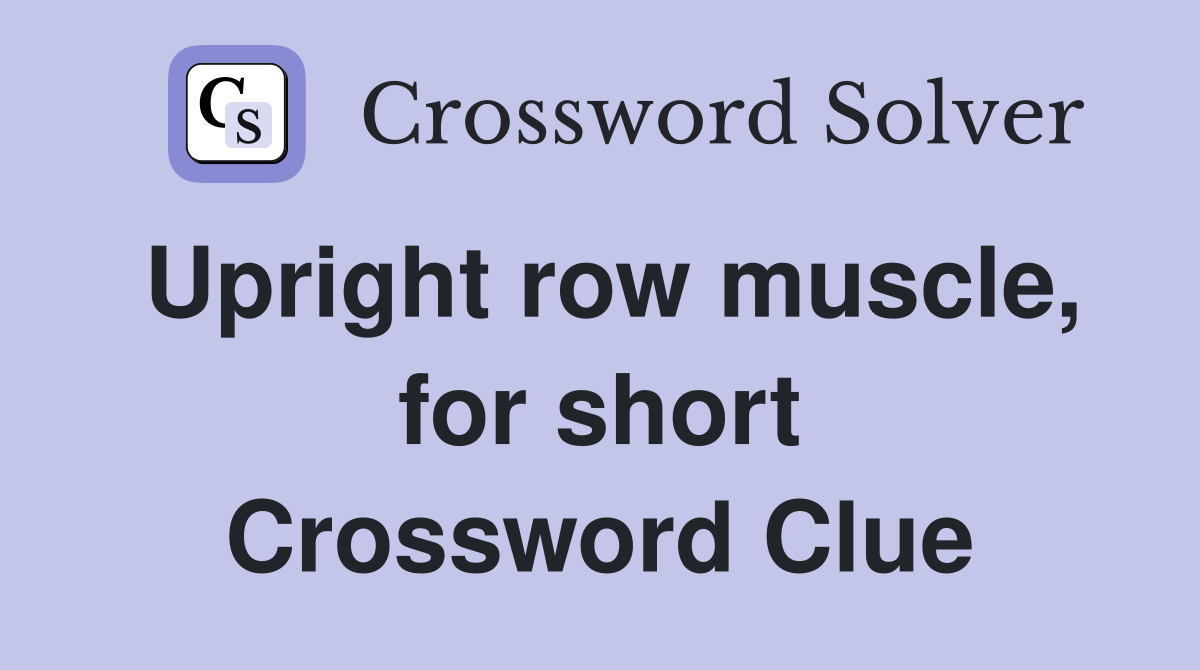 Upright row muscle, for short Crossword Clue