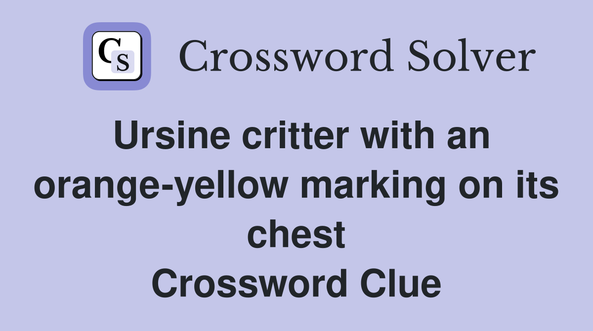 Ursine critter with an orange-yellow marking on its chest Crossword Clue