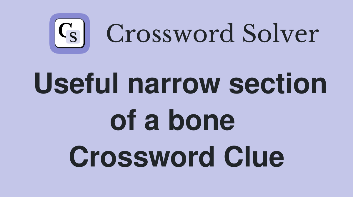 Useful narrow section of a bone  Crossword Clue