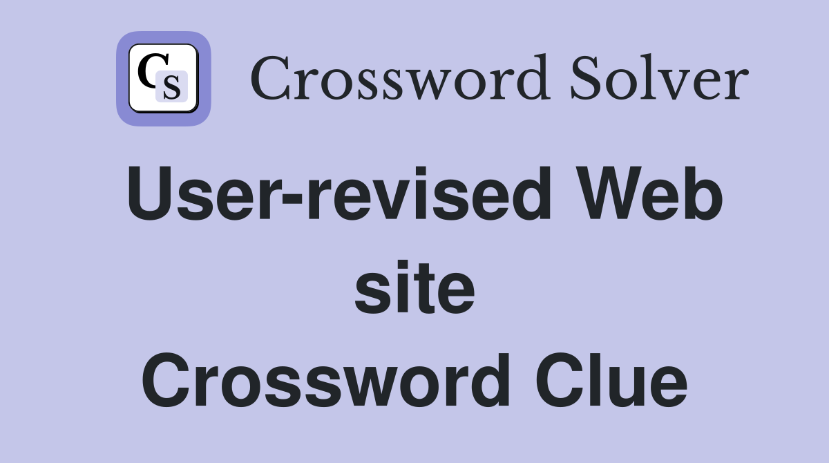 User-revised Web site Crossword Clue