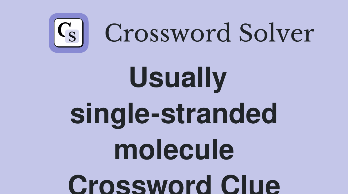 Usually single-stranded molecule Crossword Clue