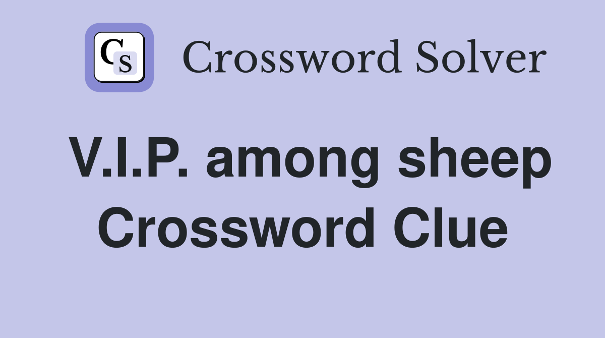 V.I.P. among sheep Crossword Clue