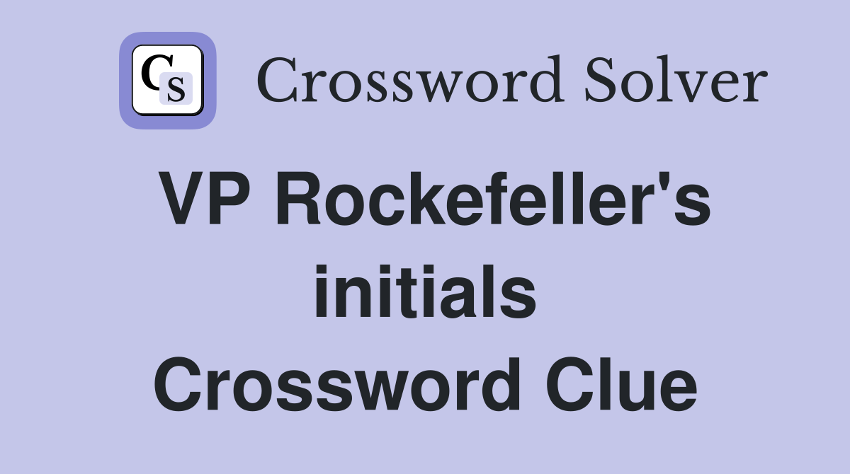 VP Rockefeller's initials Crossword Clue