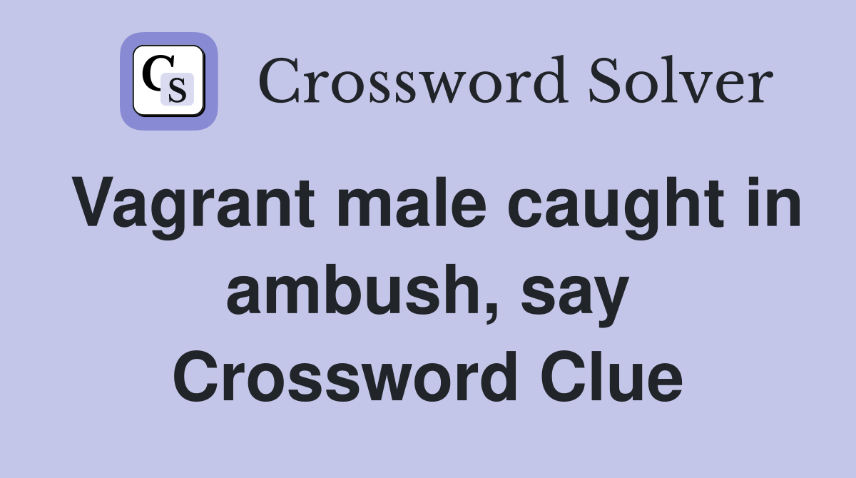 Vagrant male caught in ambush, say Crossword Clue