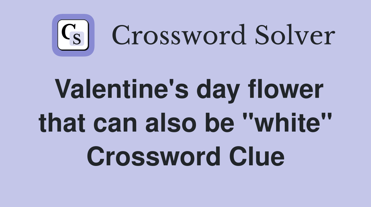 Valentine's day flower that can also be "white" Crossword Clue